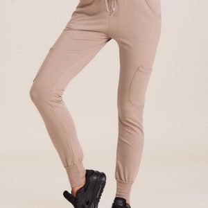 Wholesale Women's sweatpants with welts beige