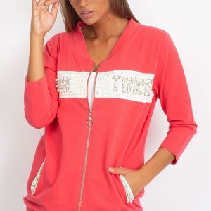 Wholesale Coral sweatshirt with applique