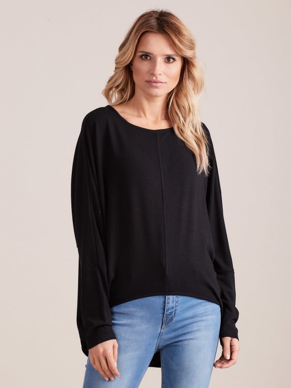 Wholesale Black asymmetrical oversize blouse