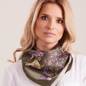 Wholesale Khaki floral scarf