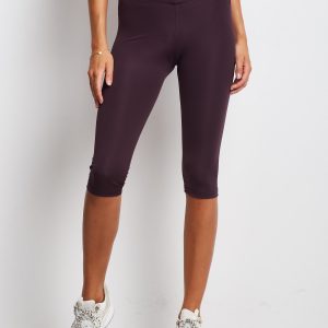 Wholesale Dark Purple Medium Thickness Fitness Short Leggings