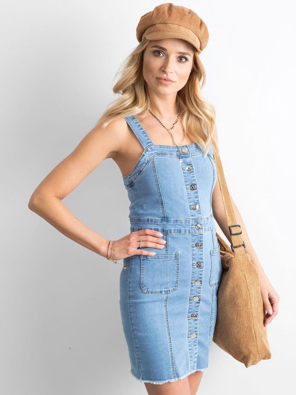 Wholesale Light blue denim dress