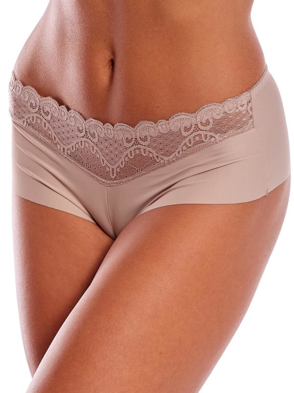 Wholesale Beige Seamless Panties with Lace