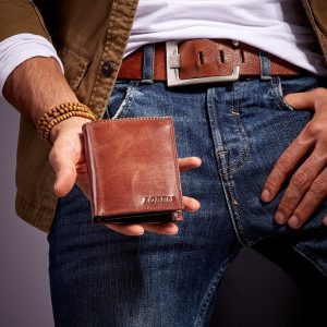 Wholesale Brown smooth leather wallet for man