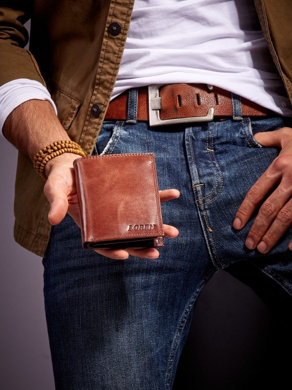 Wholesale Brown smooth leather wallet for man