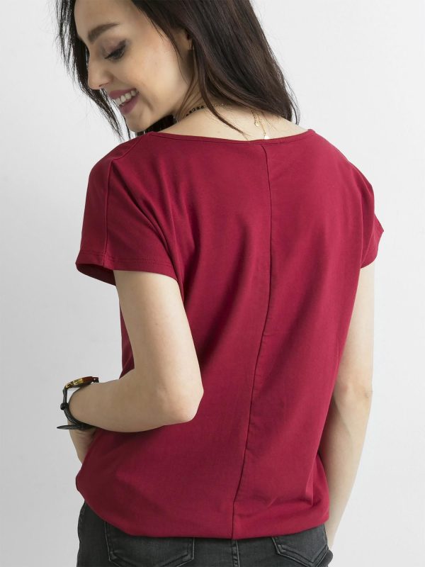 Wholesale Burgundy T-shirt Circle