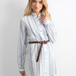 Wholesale White Striped Shirt Dress