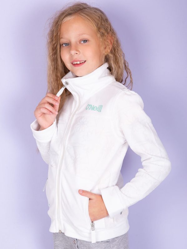 Wholesale O'NEILL White Sweatshirt for Girl in Embossed Floral Pattern