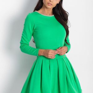 Wholesale Women's green flared dress