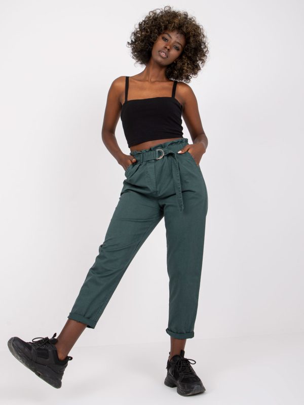 Wholesale Green Cotton Trousers with Cabrera Belt