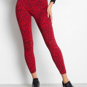 Wholesale Red Long Slim Leoptern Sport Leopper Leopd Leggings