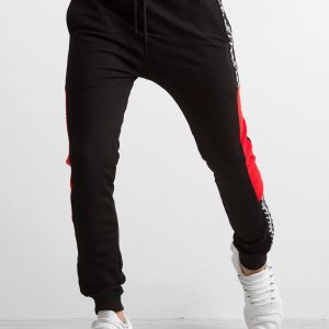 Wholesale Black men's sweatpants with stripes