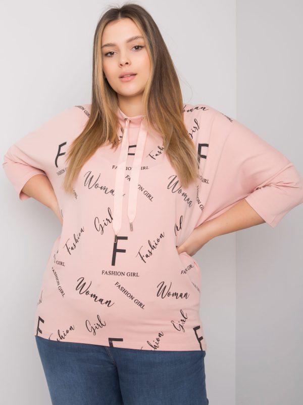 Wholesale Dirty pink plus size blouse with Mary prints