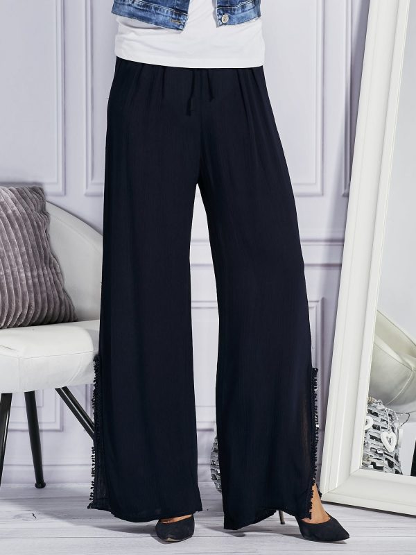 Wholesale Navy blue trousers with slits