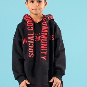 Wholesale Black padded hooded sweatshirt