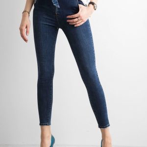 Wholesale Deep blue jeans with belt