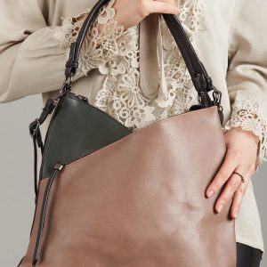 Wholesale Beige and black city bag