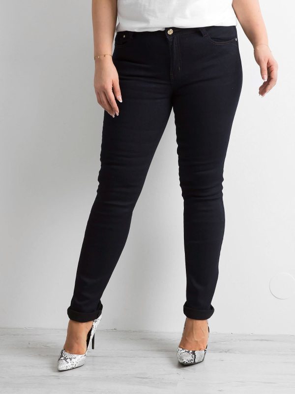 Wholesale Dark Blue Plus Size Skinny Jeans