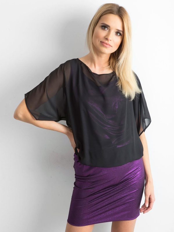 Wholesale Black and purple women's dress