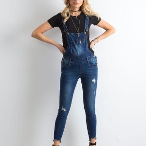 Wholesale Blue denim dungarees for women