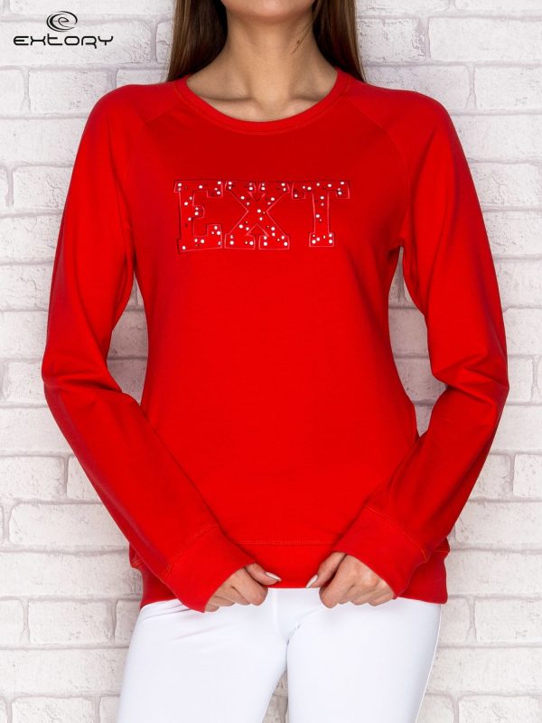 Wholesale Women's sweatshirt with the inscription EXT coral