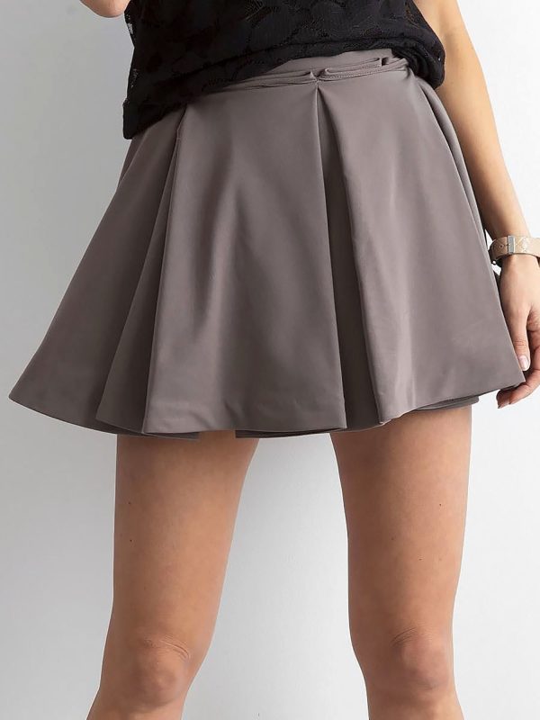 Wholesale BY O LA LA Dark beige flared skirt