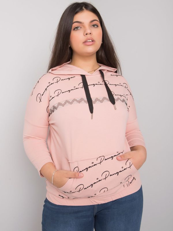 Wholesale Dirty pink plus size sweatshirt with Madison subtitles