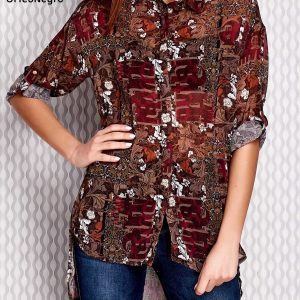 Wholesale Khaki mist blouse with patterns