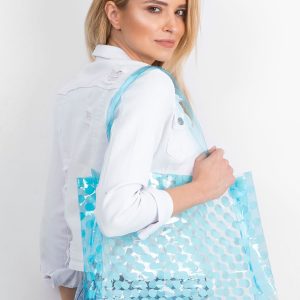 Wholesale Blue transparent bag with dots