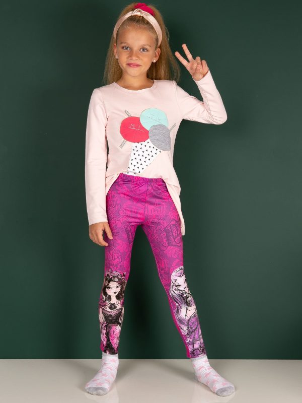 Wholesale Fuchsia leggings for girl EVER AFTER HIGH