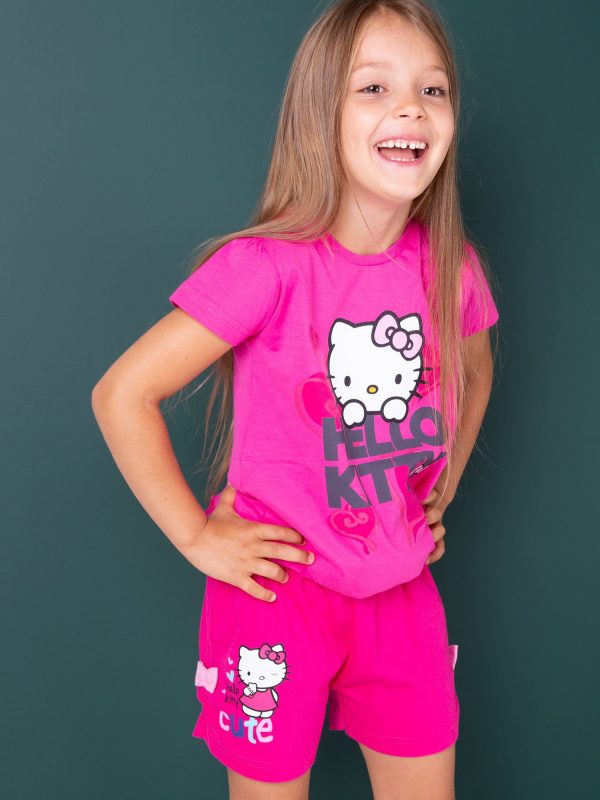 Wholesale Fuchsia shorts for girl HELLO KITTY