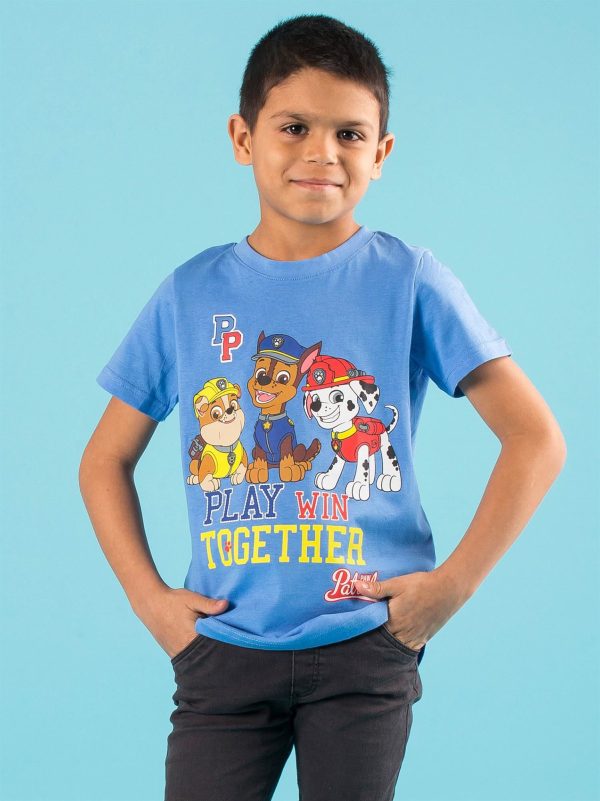 Wholesale Blue children's t-shirt with print PSI PATROL