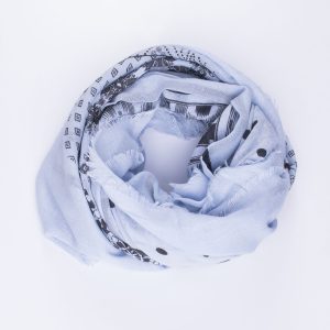 Wholesale Blue headscarf in Aztec pattern and flowers