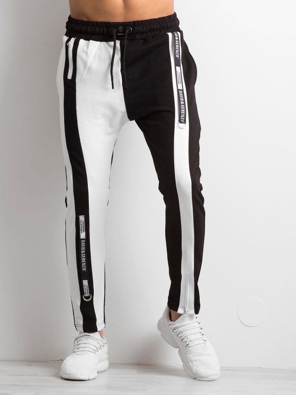 Wholesale Black sweatpants for men with inserts