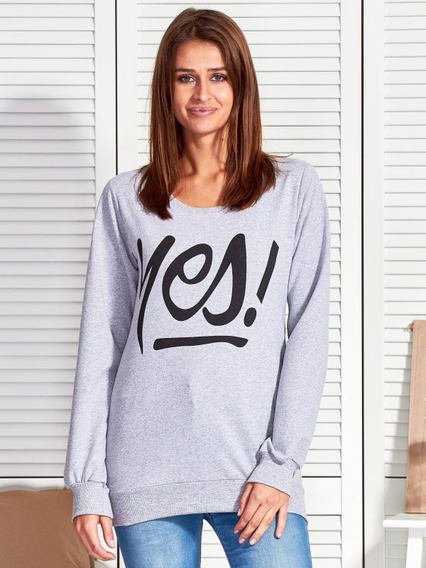 Wholesale Grey sweatshirt for women YES