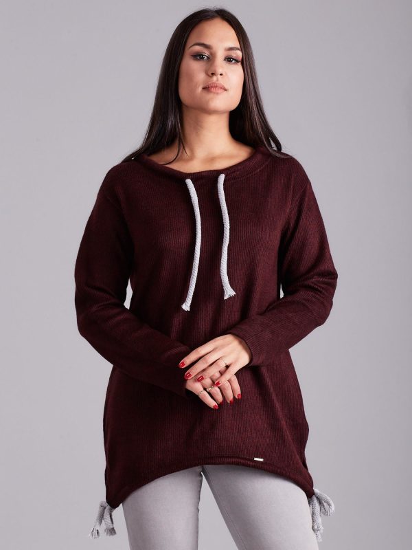 Wholesale Burgundy striped sweatshirt