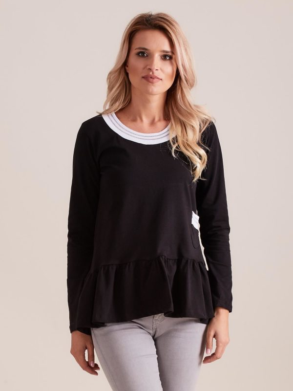 Wholesale Black blouse with basque