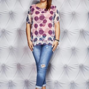 Wholesale Dark pink mist blouse in colorful patterns PLUS SIZE