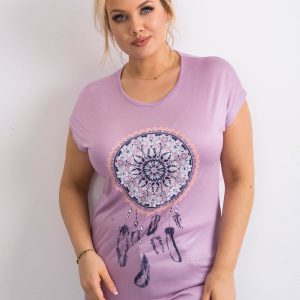 Wholesale Purple Plus Size Ladies T-Shirt