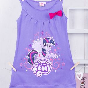 Wholesale Girl's dress with print MY LITTLE PONY purple