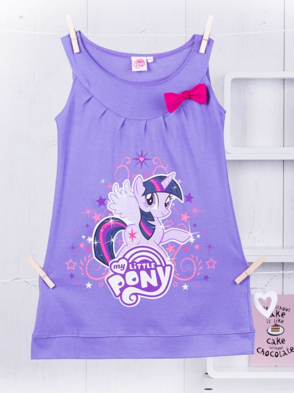 Wholesale Girl's dress with print MY LITTLE PONY purple