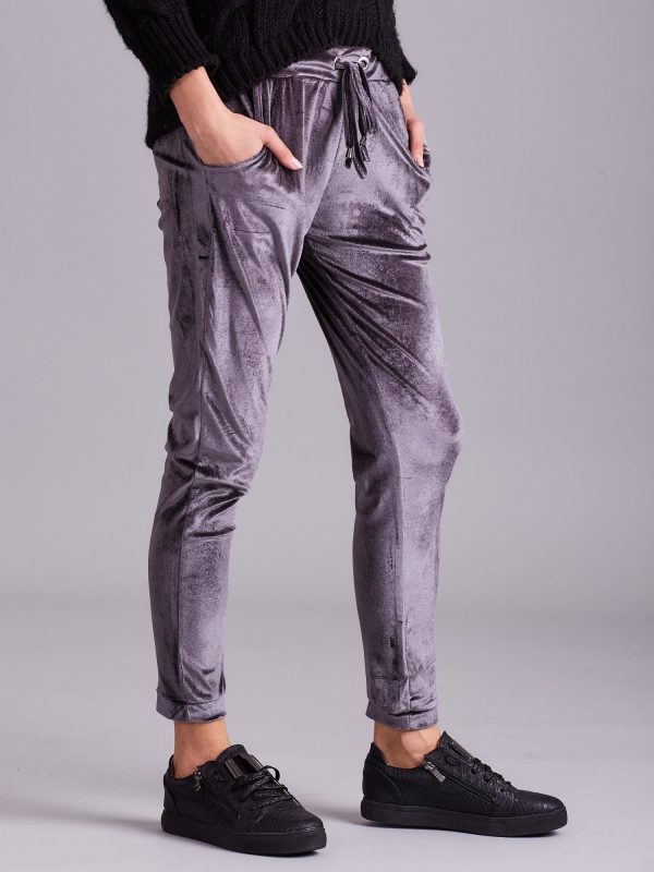 Wholesale Grey velvet pants