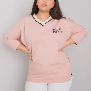 Wholesale Alida Dirty Pink Plus Size Cotton Blouse