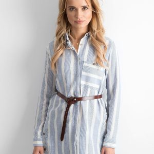 Wholesale Blue Striped Shirt Tunic