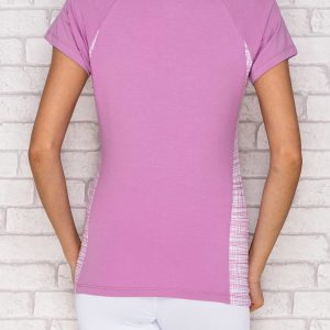 Wholesale Light purple sports t-shirt with graphic inserts