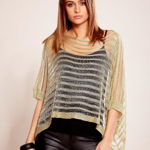 Wholesale Gold openwork blouse