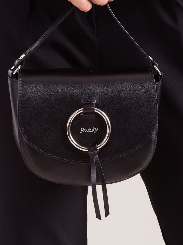 Wholesale Rounded leather handbag black