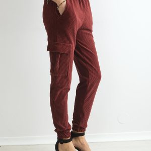 Wholesale Brown corduroy trousers with cargo pockets