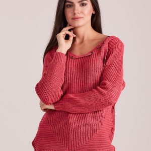 Wholesale Pink sweater with lacing