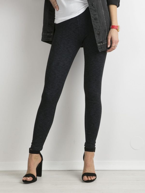 Wholesale Navy Blue Knitted Leggings